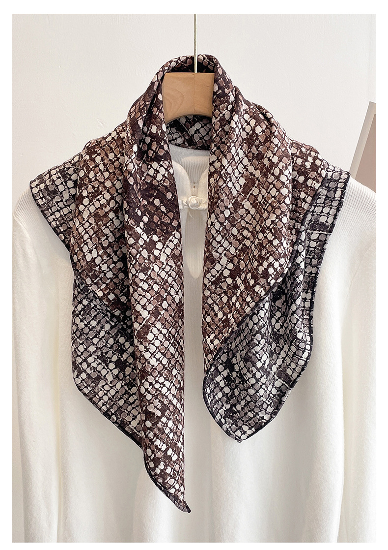 Silk Scarf Square - 70% 울 30% 실크 여성용 스카프