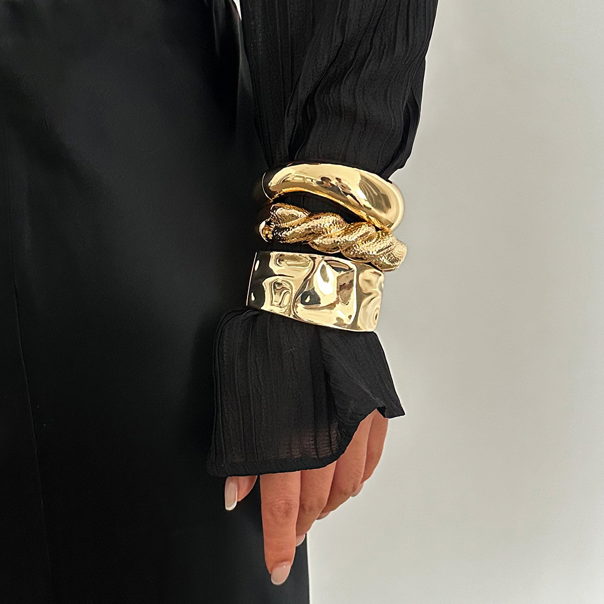 Women'S Emo Accessories - 빈티지 골드 컬러 힙합 금속 불규칙한